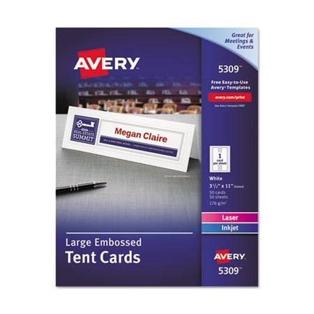 Avery Dennison CARD, TENT, 11X3.5, 50PK 5309